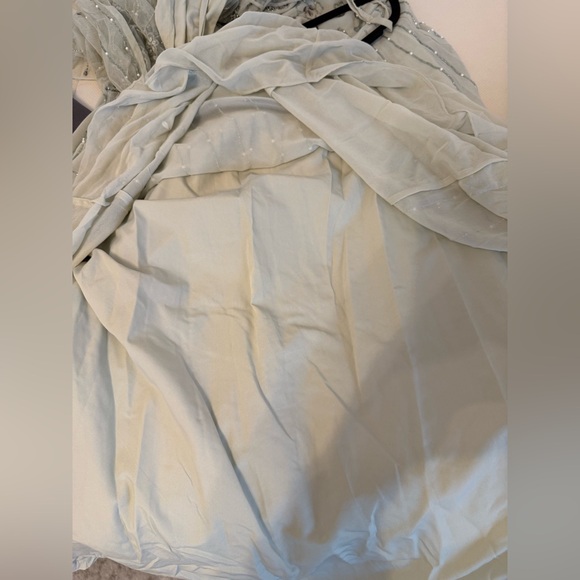 Elegant Mint Maternity Cape Dress - Picture 13 of 14